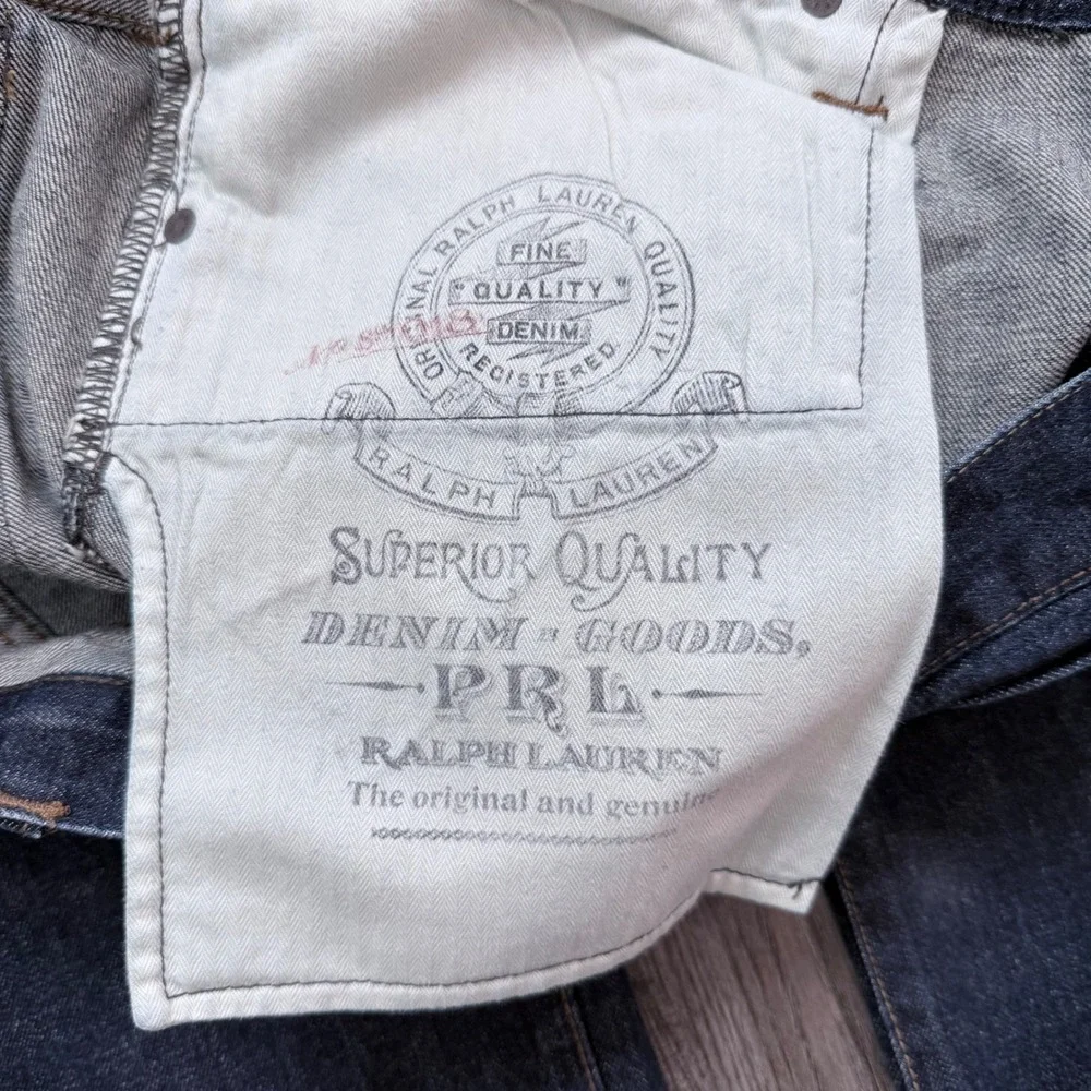 Polo Ralph Lauren Jeans Men 42x33 (tag32) Dark Wash Straight Leg Selvidge Denim - Picture 9 of 10
